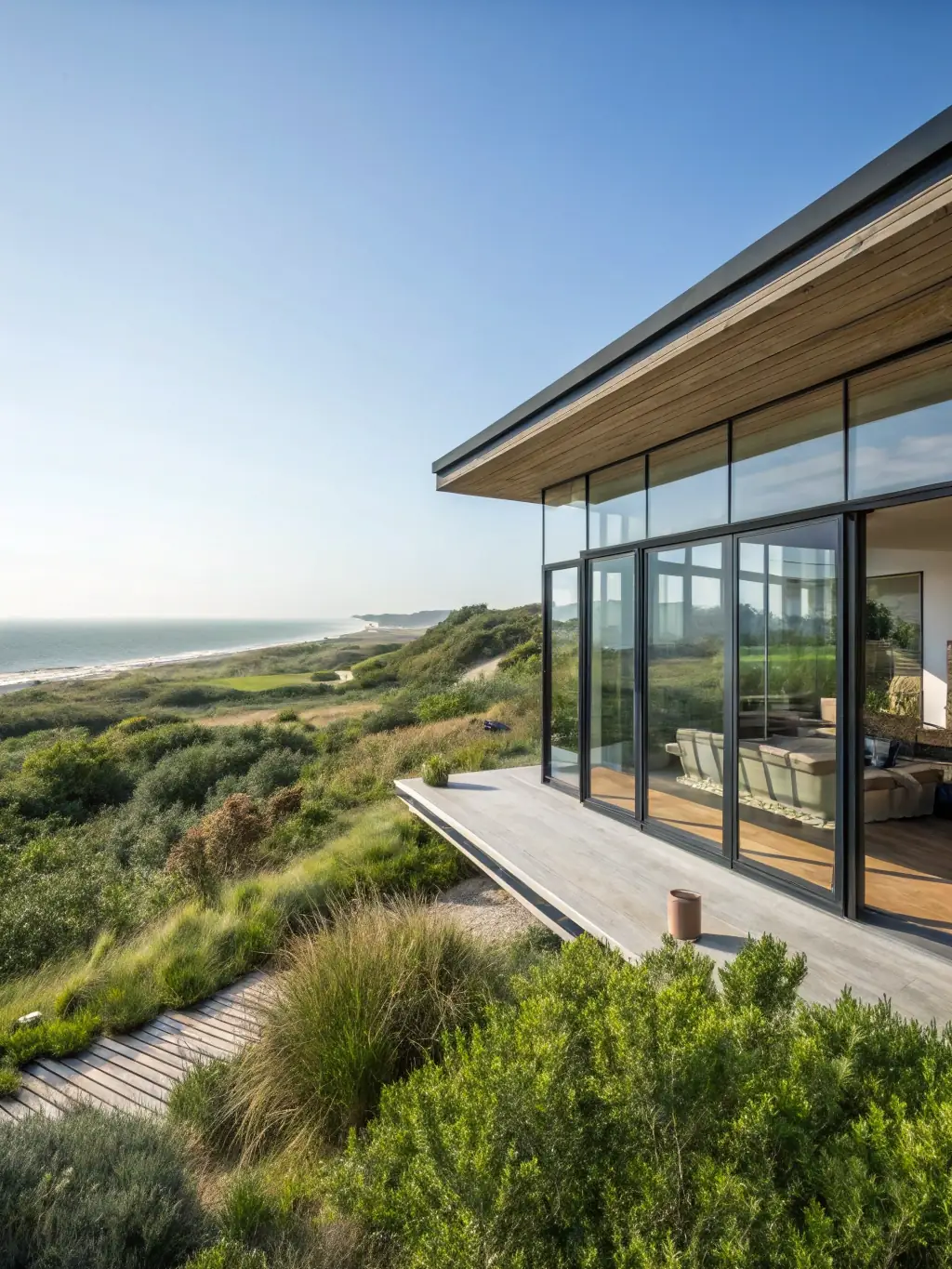A luxurious, modern home overlooking the ocean in Laguna Beach, representing the high-end properties financed with jumbo loans.